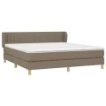 cadre de lit avec matelas Taupe 160x200 cm Tissu