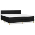 cadre de lit avec matelas Noir 180x200 cm Tissu