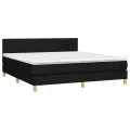 cadre de lit avec matelas Noir 180x200 cm Tissu