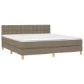 cadre de lit avec matelas LED Taupe 160x200 cm Tissu