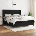 cadre de lit avec matelas Noir 180x200 cm Tissu