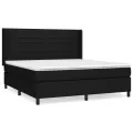 cadre de lit avec matelas Noir 180x200 cm Tissu