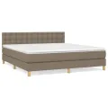 cadre de lit avec matelas Taupe 160x200 cm Tissu