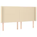 cadre de lit matelas et LED Crème 180x200 cm Tissu