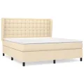 cadre de lit avec matelas Crème 180x200 cm Tissu