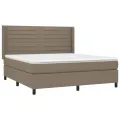 cadre de lit avec matelas Taupe 180x200 cm Tissu