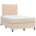cadre de lit matelas cappuccino 120x190cm similicuir
