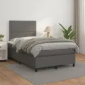 cadre de lit avec matelas gris 120x190 cm similicuir