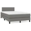 cadre de lit avec matelas gris foncé 120x190cm tissu