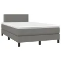 cadre de lit avec matelas gris foncé 120x190cm tissu