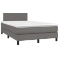 cadre de lit avec matelas gris 120x190 cm similicuir