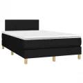 cadre de lit avec matelas noir 120x190 cm tissu