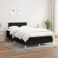 cadre de lit avec matelas noir 120x190 cm tissu
