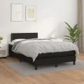 cadre de lit avec matelas noir 120x190 cm similicuir
