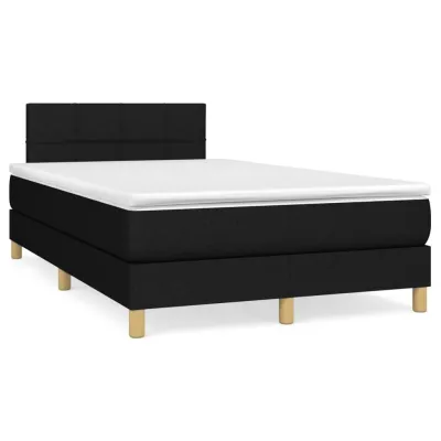 cadre de lit matelas et LED noir 120x190 cm tissu