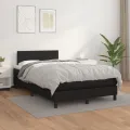 cadre de lit avec matelas noir 120x190 cm similicuir