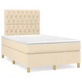 cadre de lit avec matelas crème 120x190 cm tissu
