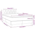 cadre de lit matelas et LED crème 120x190 cm tissu