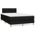 cadre de lit avec matelas noir 120x190 cm tissu
