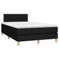 cadre de lit avec matelas noir 120x190 cm tissu