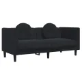 Ensemble de canapés 3 pcs avec coussins noir velours