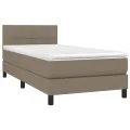 cadre de lit avec matelas Taupe 100x200 cm Tissu
