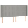 Tête de lit à LED Gris clair 203x16x118/128 cm Tissu