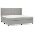 cadre de lit avec matelas Gris clair 200x200cm Tissu