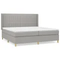 cadre de lit avec matelas Gris clair 200x200cm Tissu