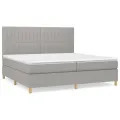 cadre de lit avec matelas Gris clair 200x200cm Tissu