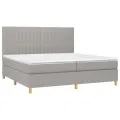 cadre de lit avec matelas Gris clair 200x200cm Tissu