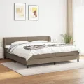 cadre de lit avec matelas Taupe 200x200 cm Tissu