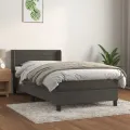 cadre de lit avec matelas Gris foncé 100x200 cm