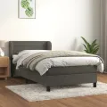 cadre de lit avec matelas Gris foncé 100x200 cm
