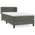 cadre de lit avec matelas Gris foncé 100x200 cm