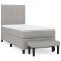 cadre de lit avec matelas Gris clair 100x200cm Tissu