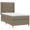 cadre de lit matelas et LED Taupe 100x200 cm Tissu