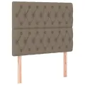 cadre de lit et matelas et LED Taupe 100x200cm Tissu