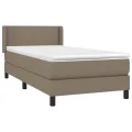 cadre de lit avec matelas Taupe 100x200 cm Tissu