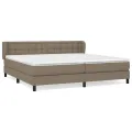 cadre de lit avec matelas Taupe 200x200 cm Tissu