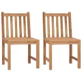 Chaises de jardin 2 pcs avec coussins Bois de teck massif