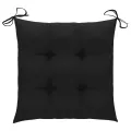 Chaise à bascule avec coussin noir Bois de teck solide