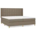 cadre de lit avec matelas Taupe 200x200 cm Tissu