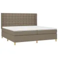cadre de lit avec matelas Taupe 200x200 cm Tissu