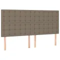 cadre de lit avec matelas Taupe 200x200 cm Tissu