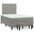 cadre de lit et matelas gris clair 120x190cm velours