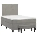 cadre de lit et matelas gris clair 120x190cm velours
