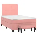 cadre de lit avec matelas rose 120x190 cm velours