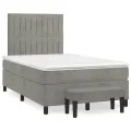 cadre de lit et matelas gris clair 120x190cm velours