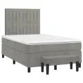 cadre de lit et matelas gris clair 120x190cm velours